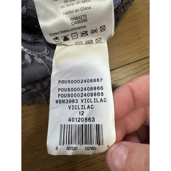 Oleg Cassini Elegant Embroidered Gown Size 12 Sequined Formal Wedding Designer - Picture 9 of 11